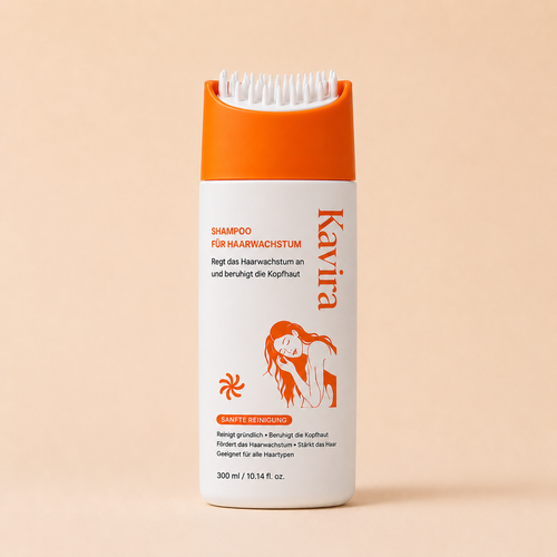 Haarwachstums-Shampoo mit integrierter Bürste
